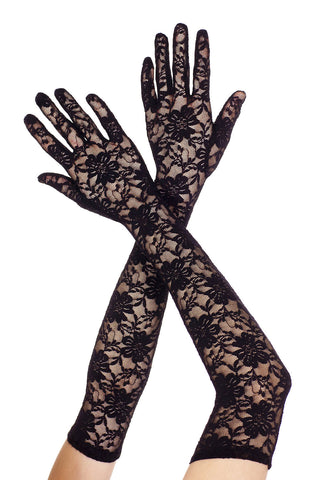 Lace gloves black