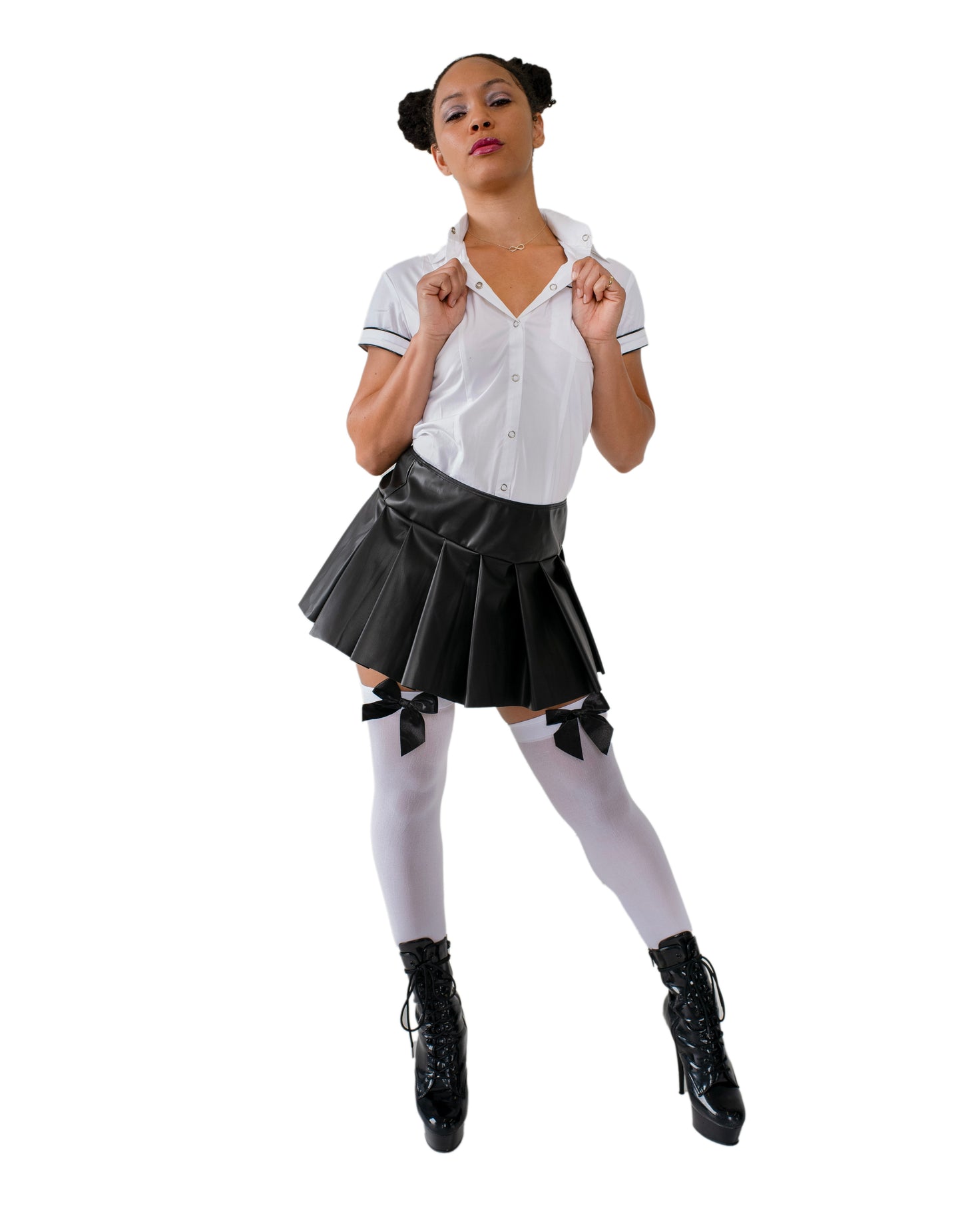 Pleated Pleather skirt
