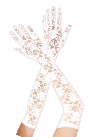 Lace gloves white