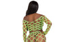 3D Fishnet top Neon Green