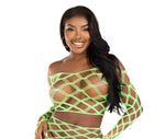 3D Fishnet top Neon Green