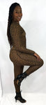 Cheetah mesh jumpsuit