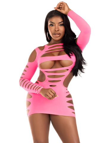 Cutout pink dress