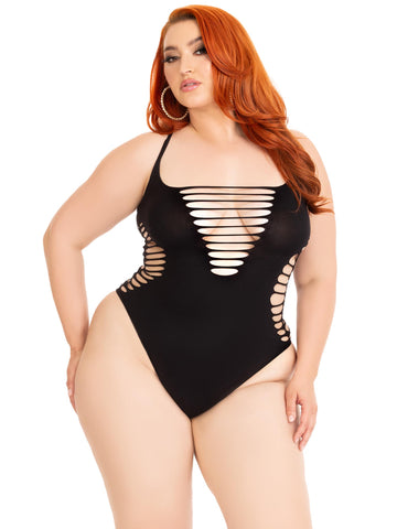 Queen Cutout Black Bodysuit