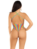 Rainbow back out bodysuit