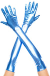 Metallic blue gloves