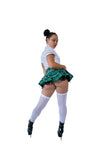 Green plaid school girl skirt