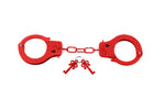 Fetish red metal handcuffs