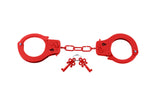 Fetish red metal handcuffs