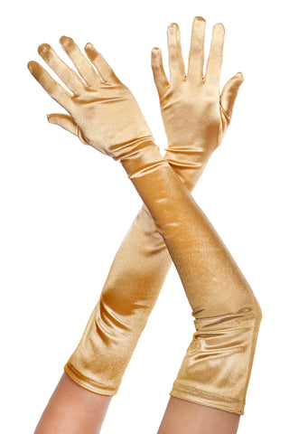 Champagne satin gloves