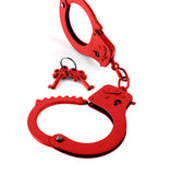 Fetish red metal handcuffs