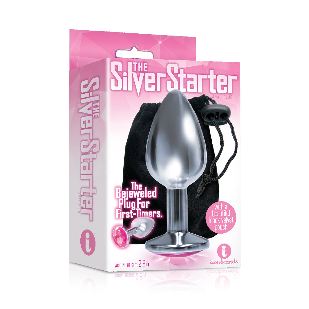 Silver starter circle pink gem