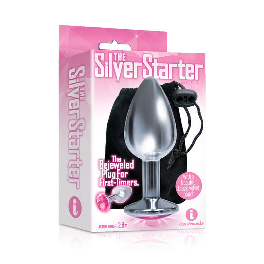 Silver starter circle pink gem